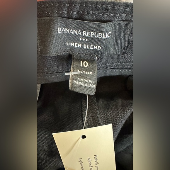 Banana Republic Linen Blend Wide Leg Pleated Trouser Black 851121-01-1 NWT 10P - Picture 4 of 8